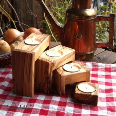 Olive wood cups set, unique and useful gift idea