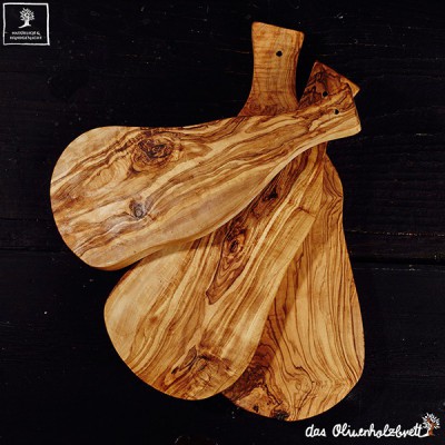 Olive wood - Set of 2 Olive Wood cutting boards with handle – Unik by Nature